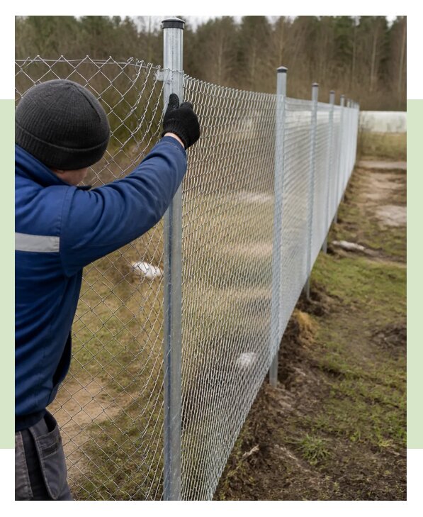 Изготовление и монтаж забора из рулонной сетки в Новоуральске